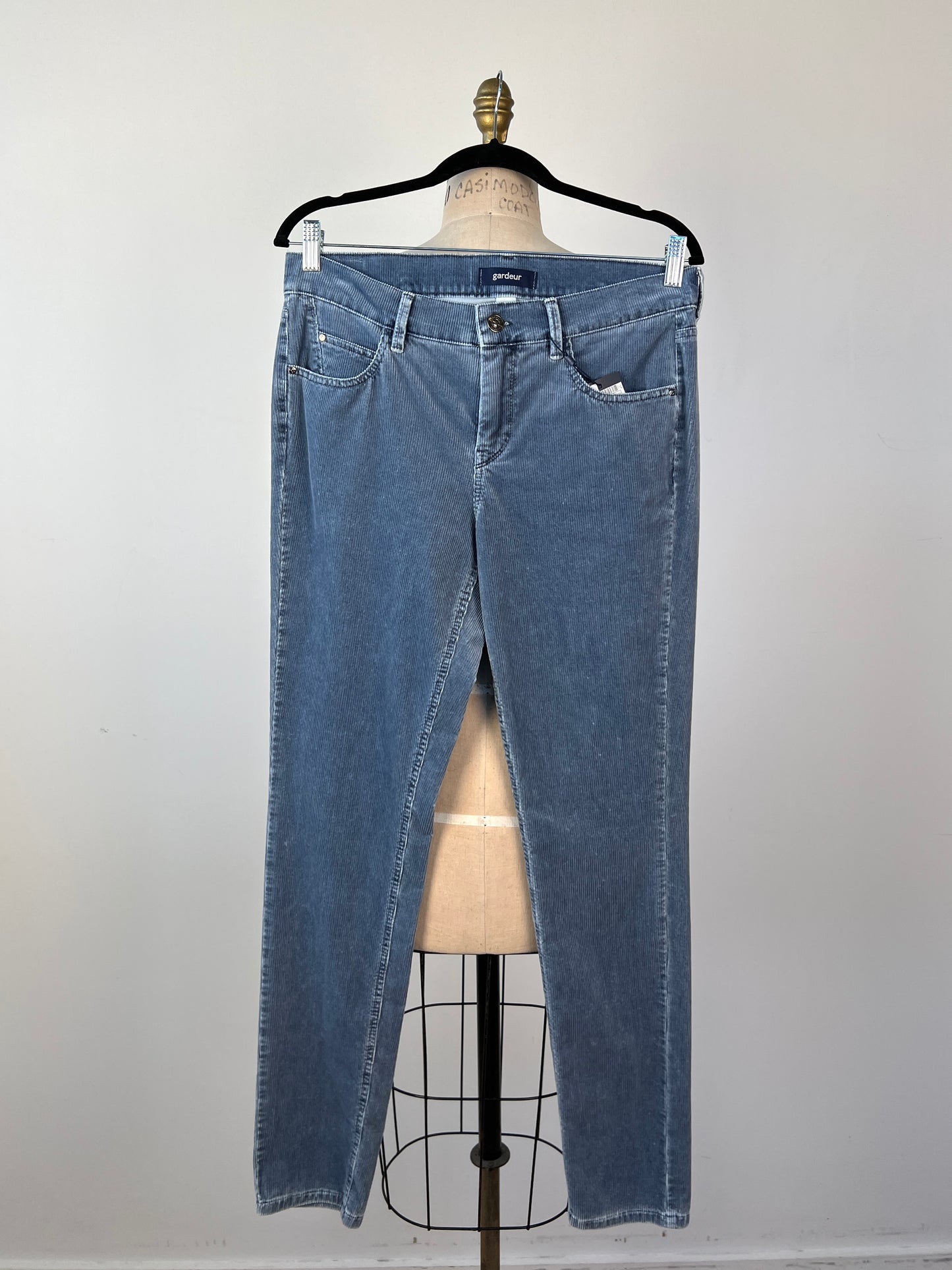 Pantalon skinny en corduroy bleu ardoise (8)