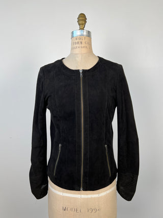 Black two-material fitted jacket IMP* (XS/S)