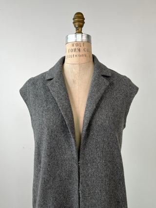 Chocolate striped grey sleeveless blazer (XS/S)