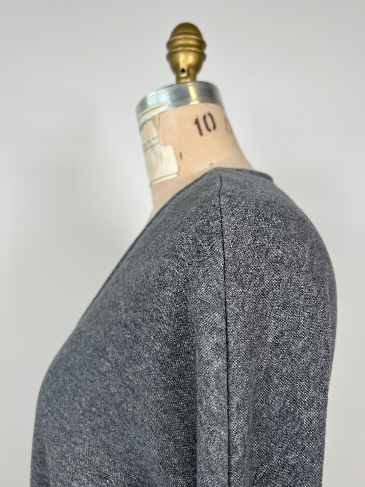 Robe épurée gris ardoise en molleton de coton (XS)