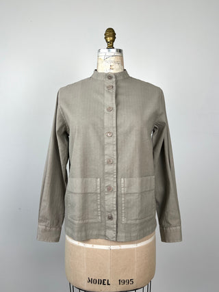 Veste en tissage sergé taupe (6)