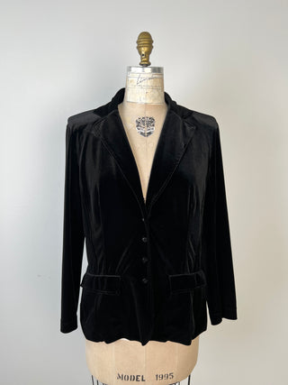 Black washable velvet blazer (M/L)