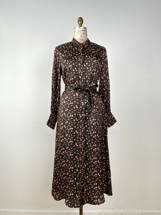 Lunar Print Bronze Satin Dress (6)