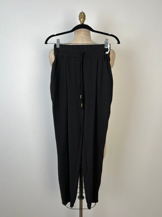 Pantalon jogger noir à taille élastique (XS+M)