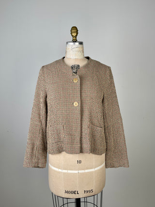 Round neck houndstooth jacket (6)