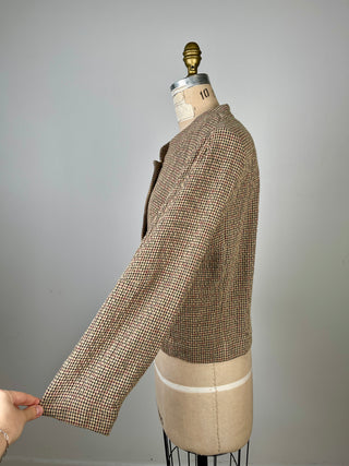 Round neck houndstooth jacket (6)