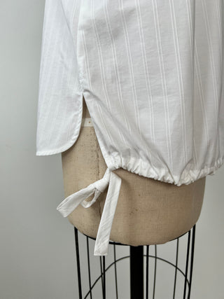 White woven striped modular blouse (S)