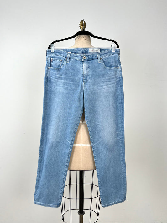 Pantalon en denim stretch bleu délavé (32)