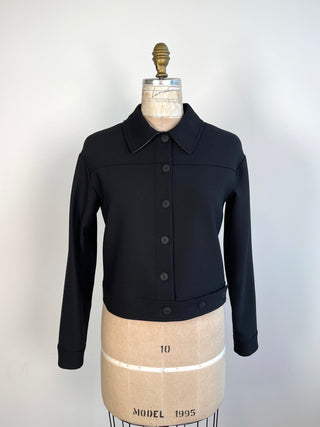 Black casual jacket with Prince of Wales lapels (XS to M)