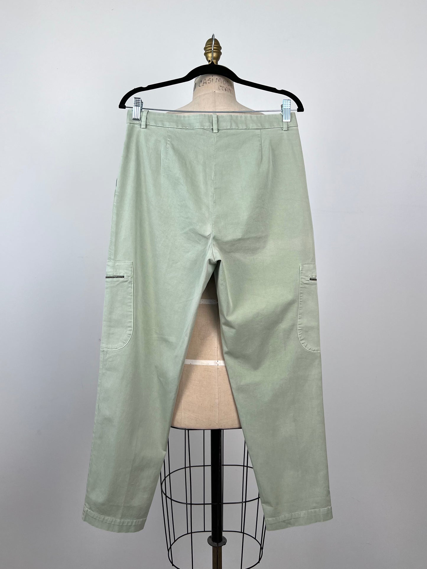 Pantalon en coton vert d'eau IMP* (S)