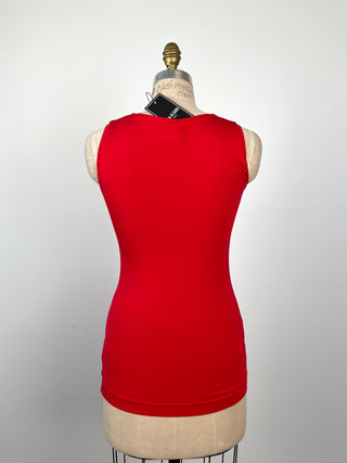 Top rouge en viscose (S)