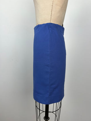 Lavender blue quilted cotton straight skirt (4+6)