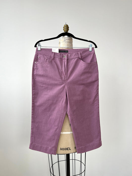 Pantalon corsaire lilas en coton extensible lavable (6 à 16)
