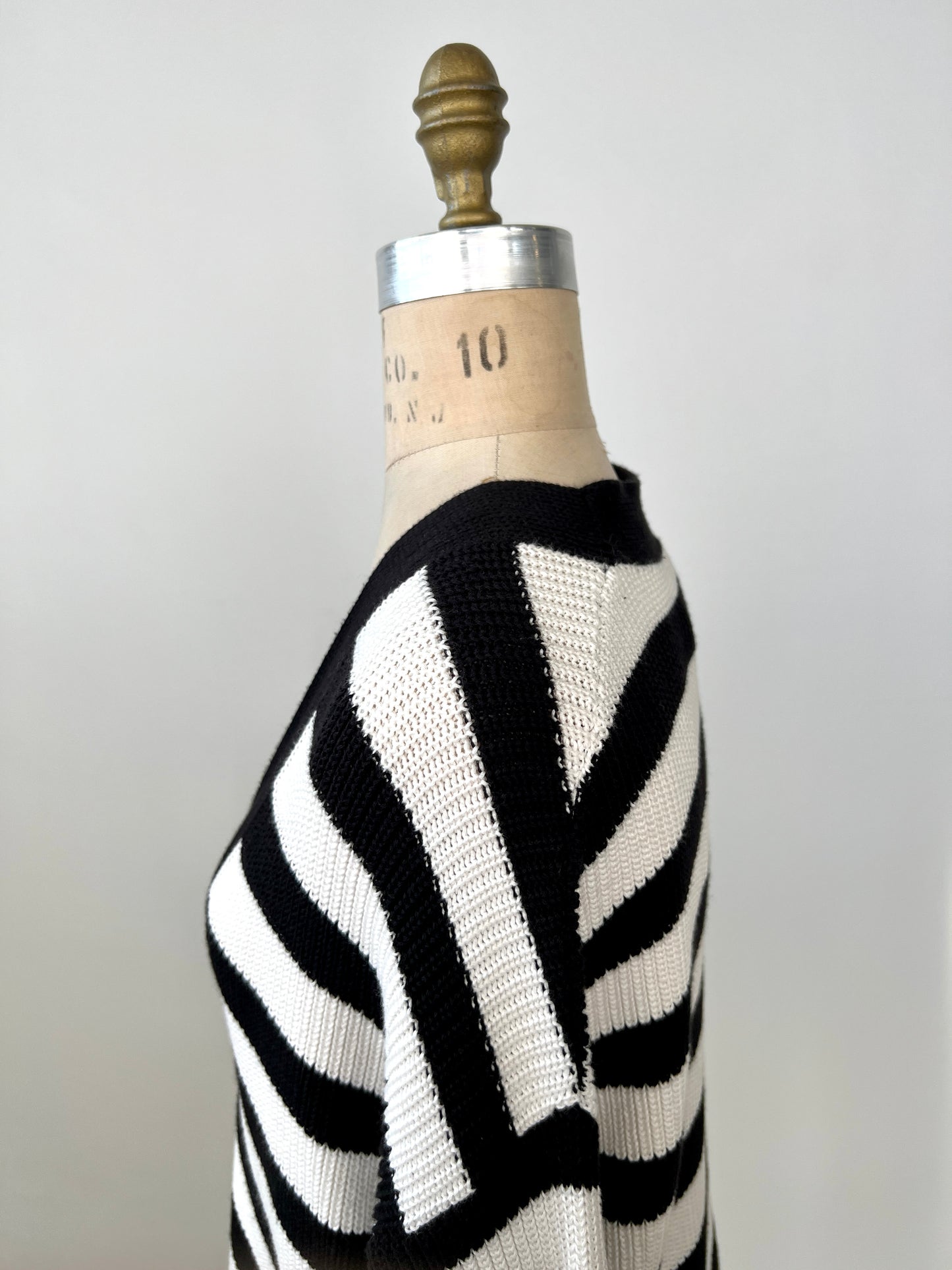Cardigan pur coton à rayures noir  et blanc (S à L)