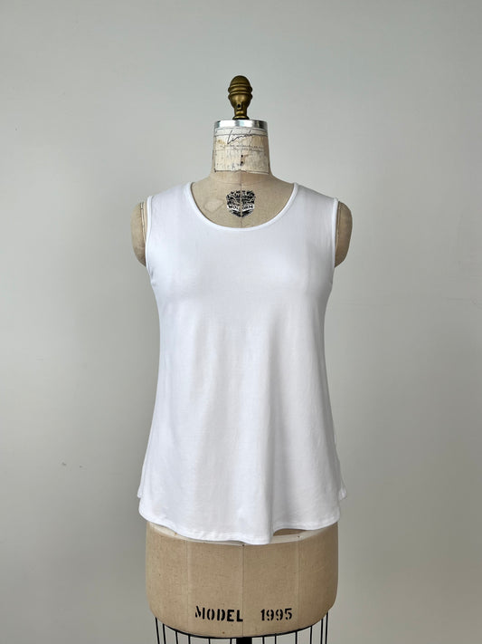 Top blanc épuré en bambou et coton (M)