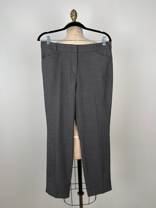 Pantalon cigarette tailleur gris chiné (10)