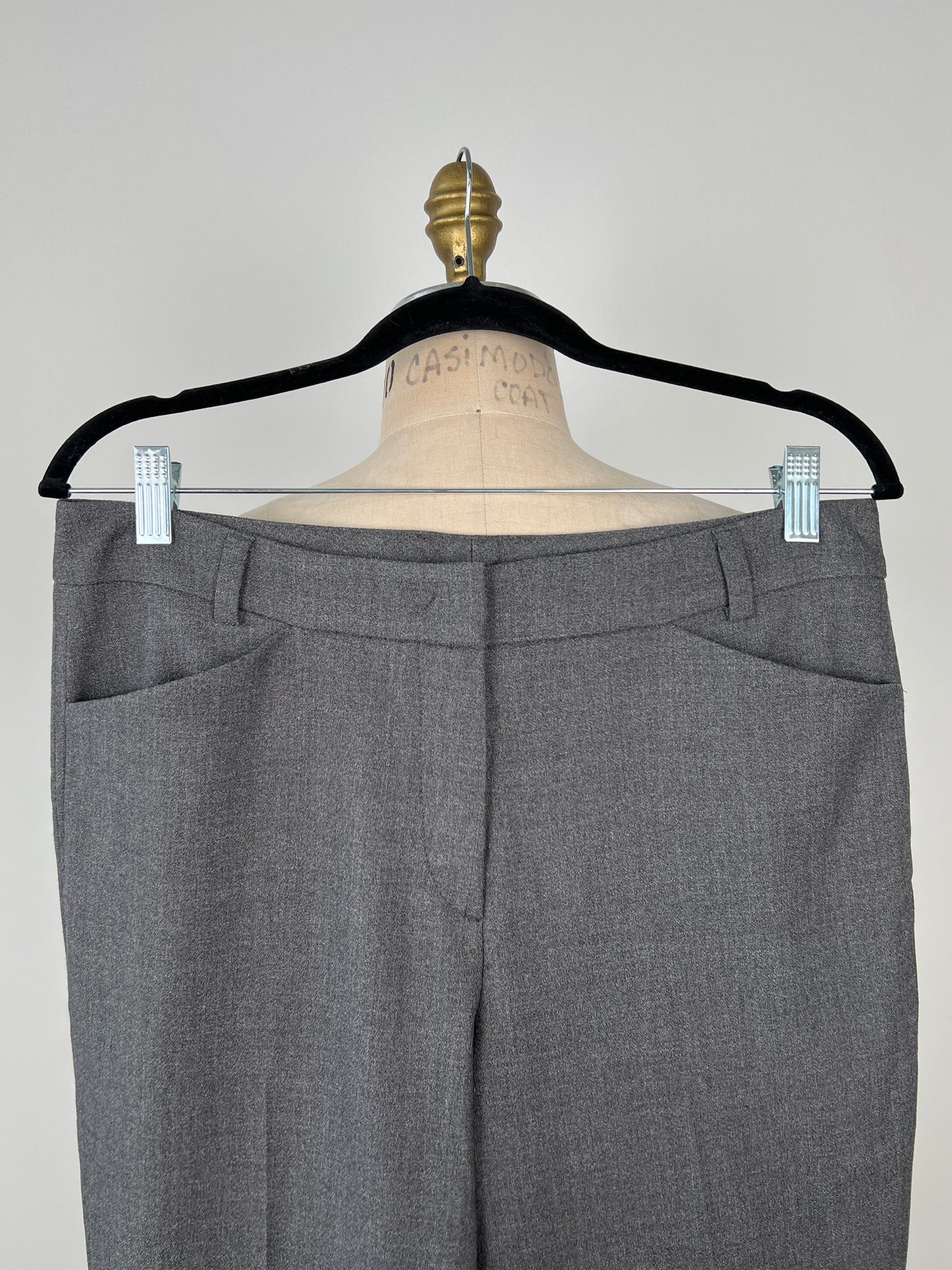 Pantalon cigarette tailleur gris chiné (10)