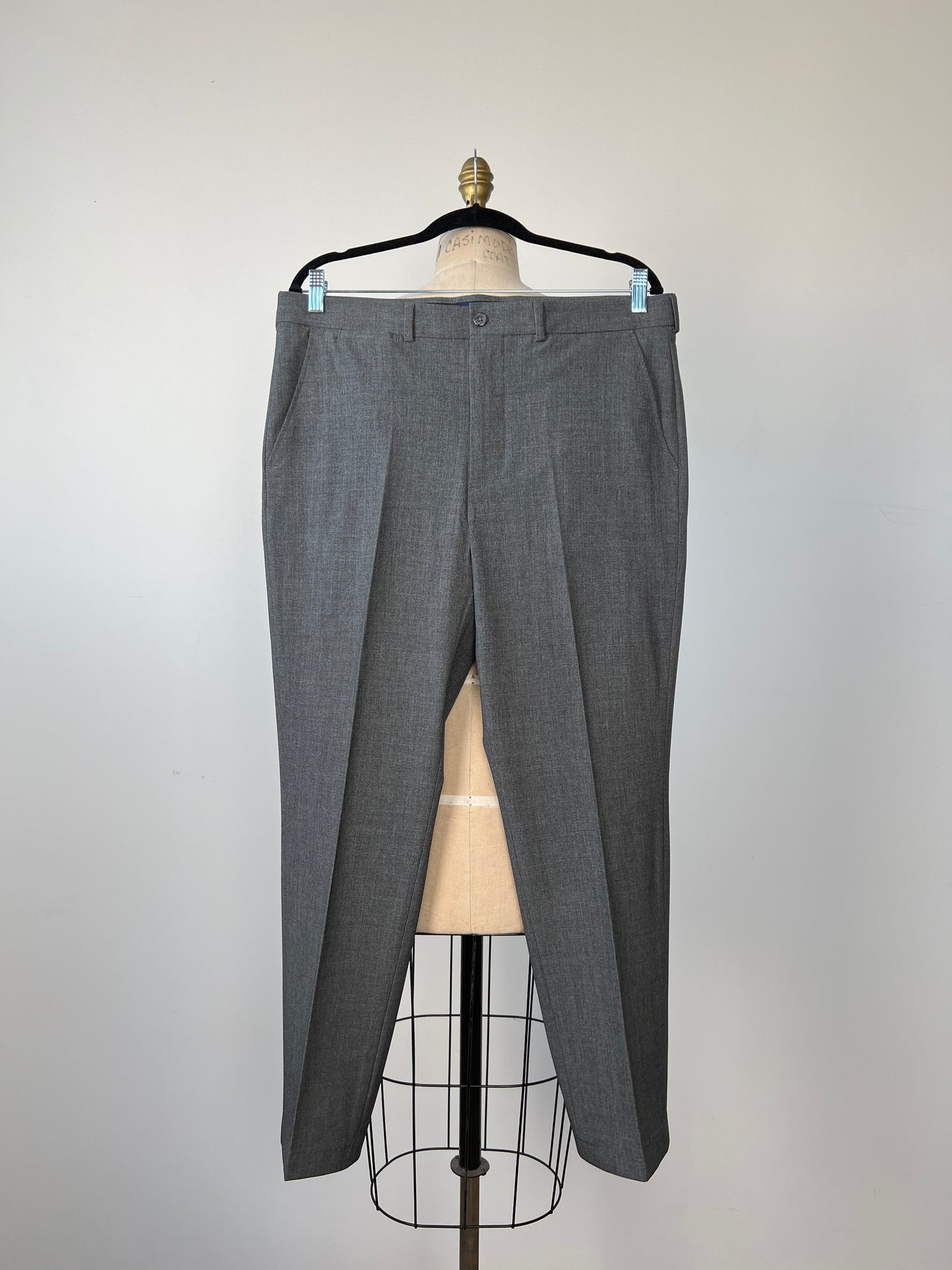 Pantalon Monsieur en tissage gris lavable (L)