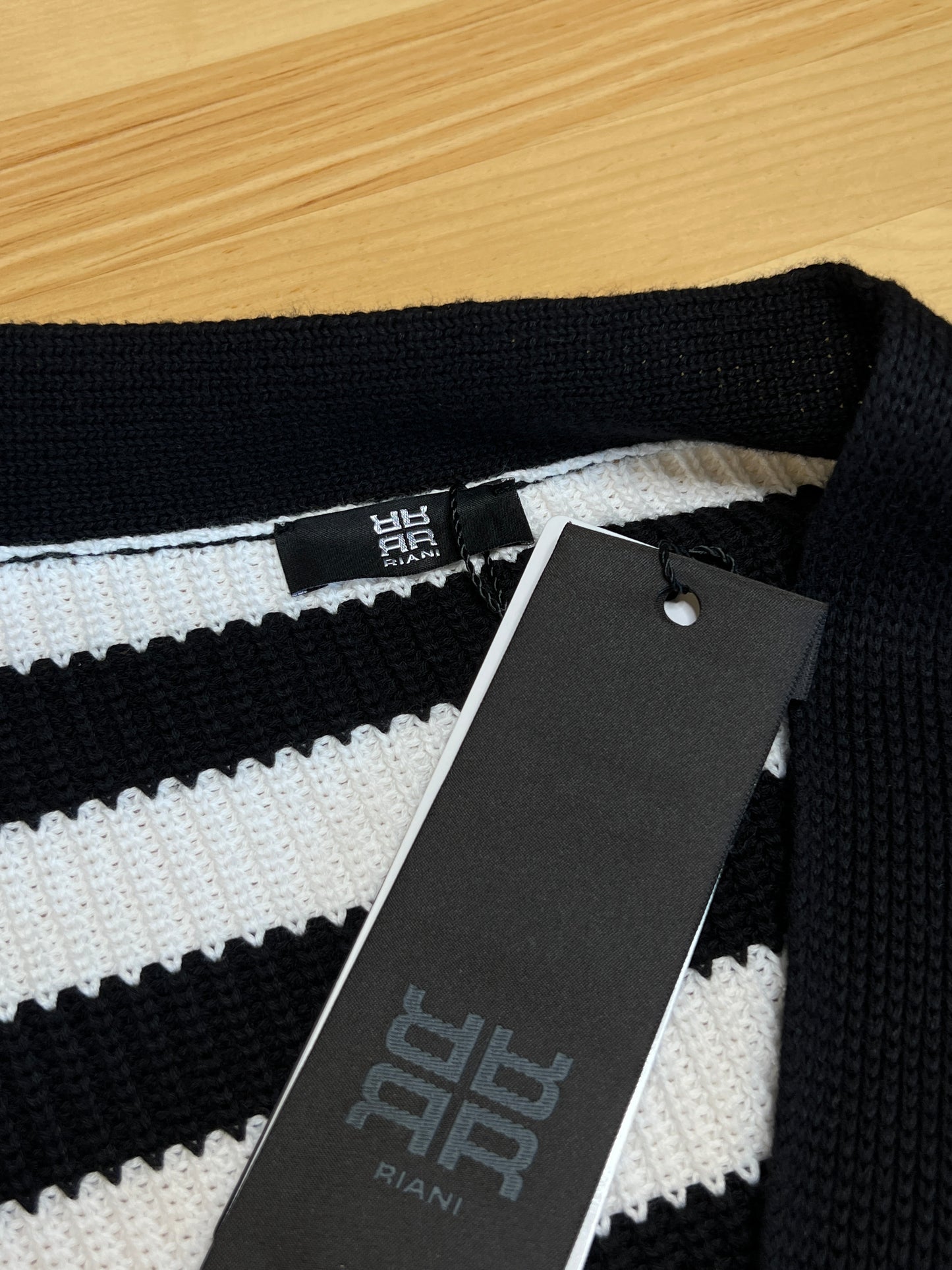 Cardigan pur coton à rayures noir  et blanc (S à L)