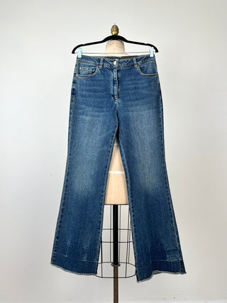 Blue Washed Denim Bootcut Pants (4-14)