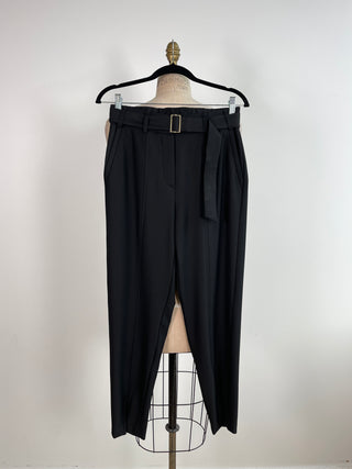 Washable black slit tailored pants (6-10-14)