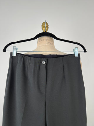 Black Washable Looped Hem Pants (4)