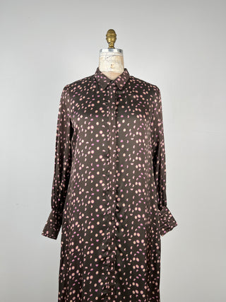 Lunar Print Bronze Satin Dress (6)