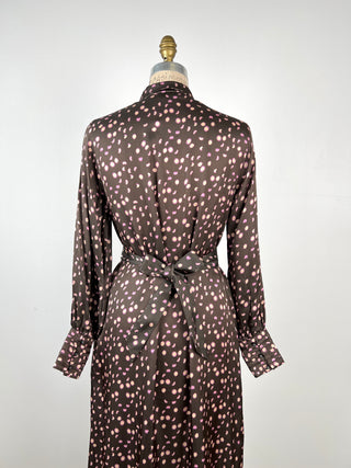 Lunar Print Bronze Satin Dress (6)