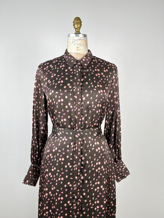 Lunar Print Bronze Satin Dress (6)