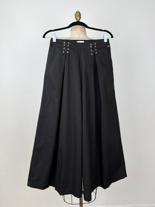 Black Samurai Pants with Decorative Eyelets (4 to 12)