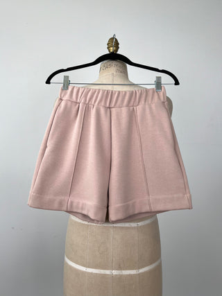 Powder pink fleece shorts (4)