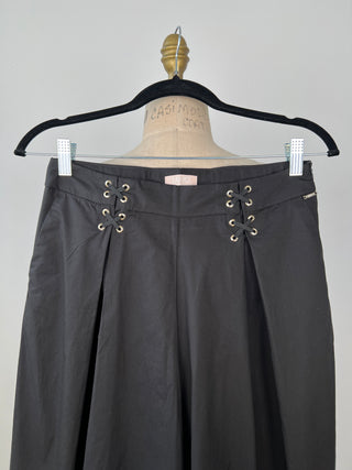 Black Samurai Pants with Decorative Eyelets (4 to 12)