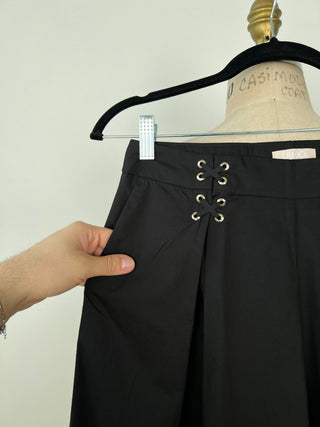 Black Samurai Pants with Decorative Eyelets (4 to 12)