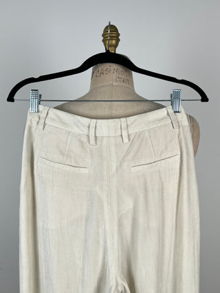 Cream velvet melting pants (2)