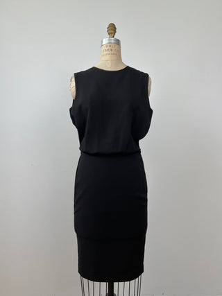 Robe en soie noire 2 temps (6/8)