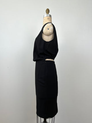 Robe en soie noire 2 temps (6/8)