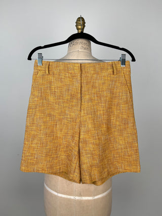 Saffron tweed-style tailored shorts (0+2)