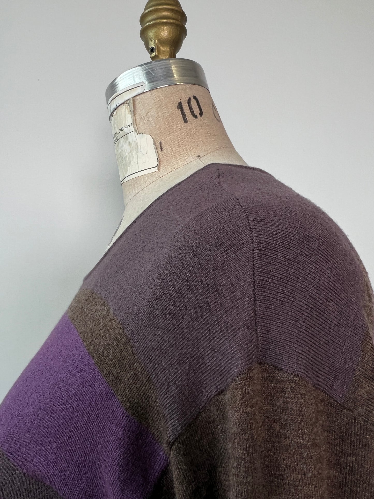 Robe chandail en tricot de soie et laine choco et mauve (S/M)
