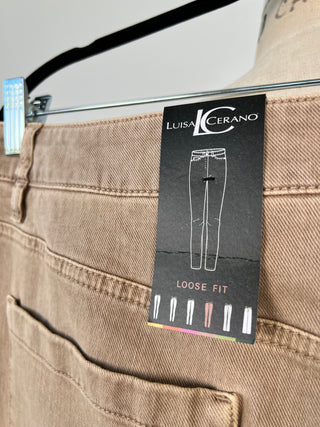 Pantalon confort en denim tan (12)