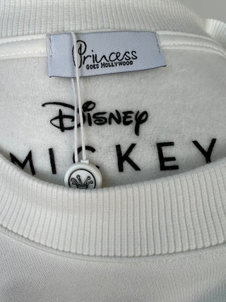 Chandail MICKEY en molleton blanc crème (S+)