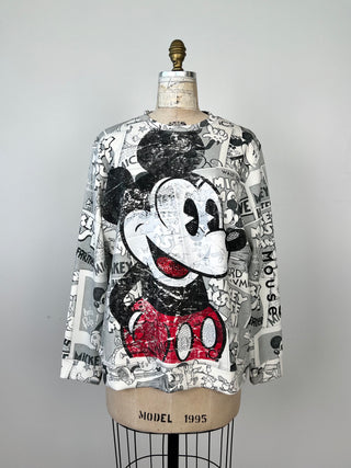 Chandail BD vintage Mickey à strass (XS et XL)