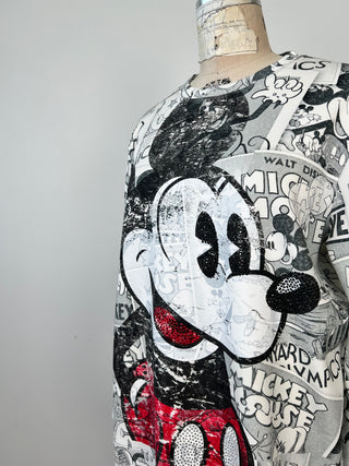 Chandail BD vintage Mickey à strass (XS et XL)