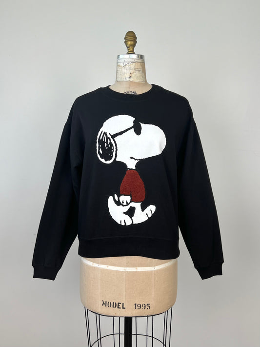 Chandail SNOOPY en molleton noir (XS)