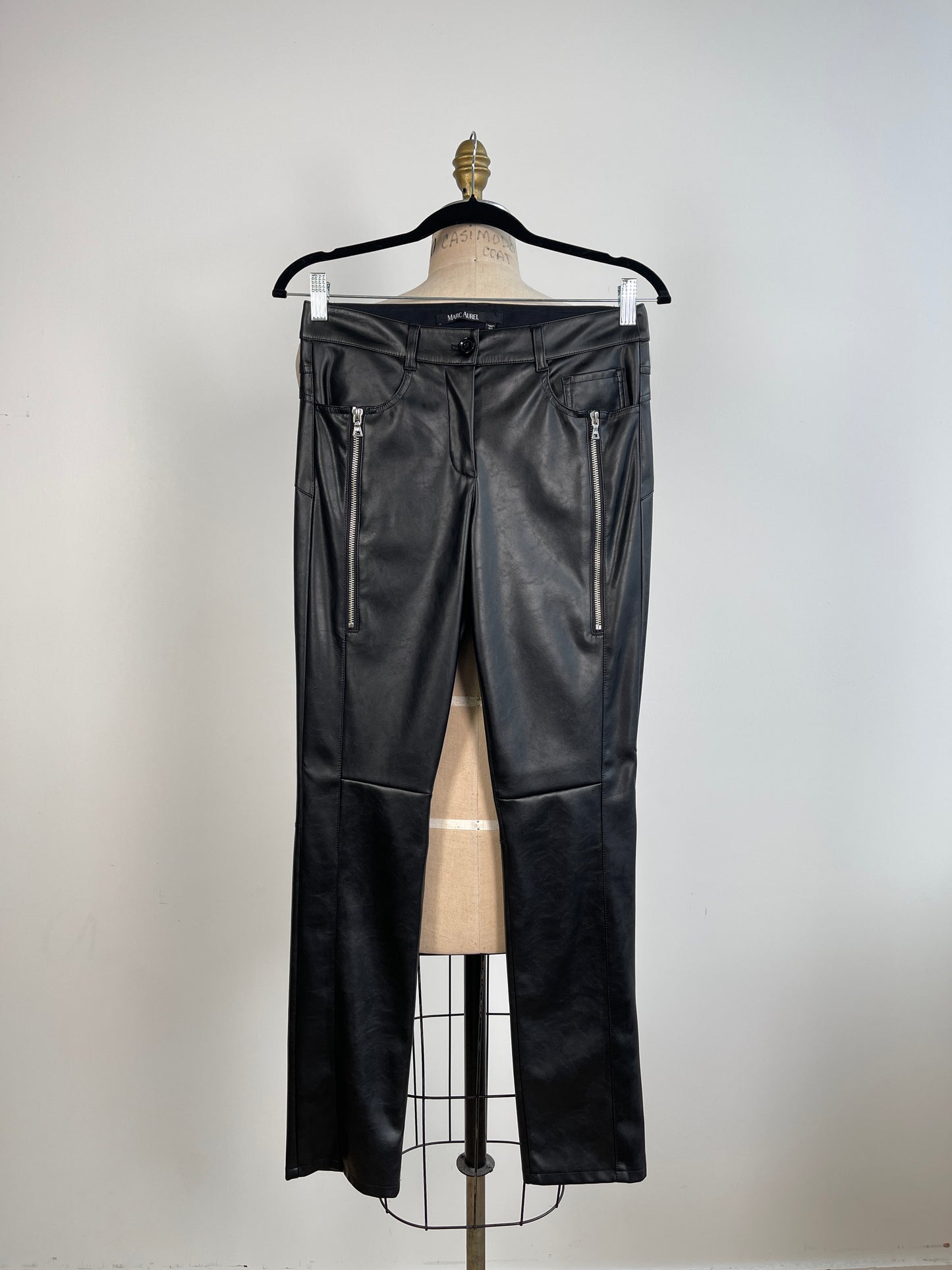 Pantalon skinny en faux cuir noir (6)