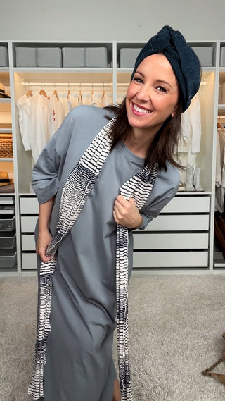 Bandeau turban en denim bleu