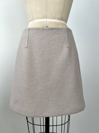 Flared skirt in almond virgin wool felt (8)