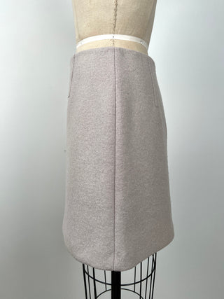 Flared skirt in almond virgin wool felt (8)