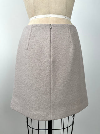 Flared skirt in almond virgin wool felt (8)