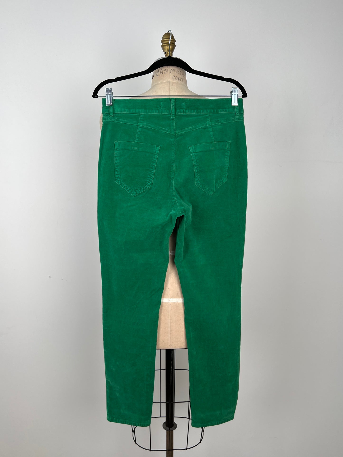 Pantalon en velours vert pomme (10)