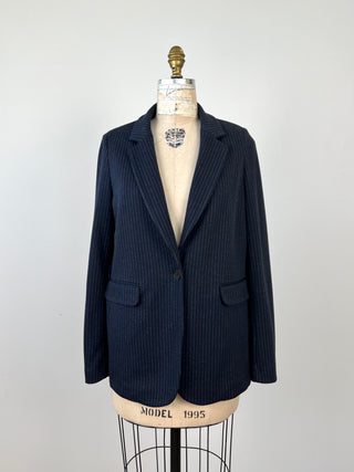 Blazer en flanelle marine rayée gris (4 à 10)